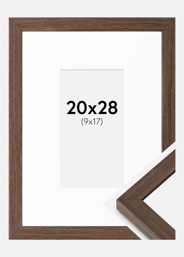 Ram med passepartou Frame Hermes Walnut 20x28 cm - Mounts White 10x18 cm