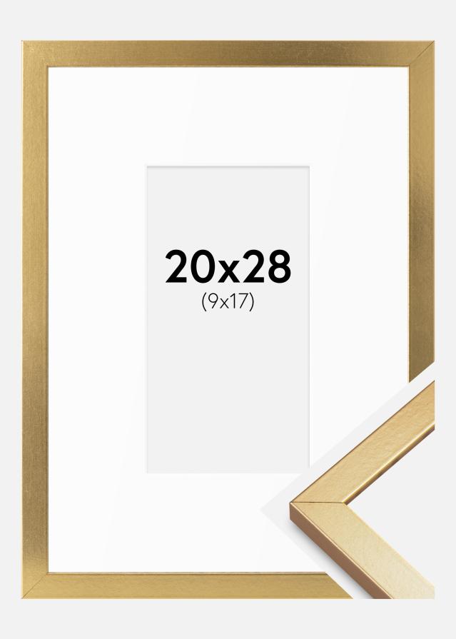 Ram med passepartou Frame Minerva Gold 20x28 cm - Mounts White 10x18 cm
