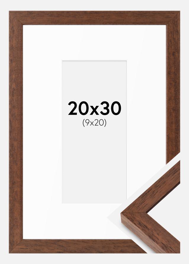 Ram med passepartou Frame Hermes Teak 20x30 cm - Mounts White 10x21 cm