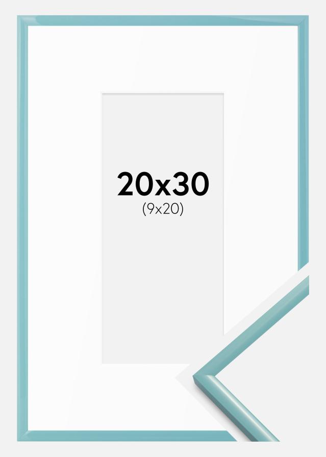 Ram med passepartou Frame New Lifestyle Turquoise 20x30 cm - Mounts White 10x21 cm
