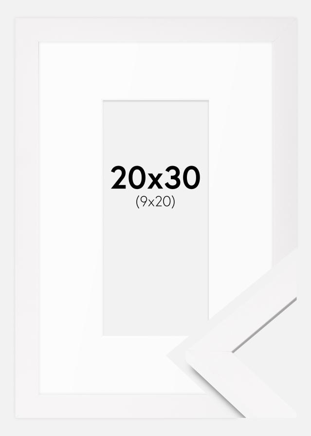 Ram med passepartou Frame BGA Classic White 20x30 cm - Mounts White 10x21 cm