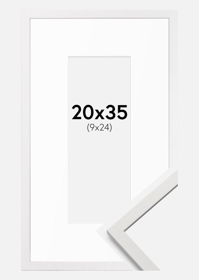 Ram med passepartou Frame Edsbyn White 20x35 cm - Mounts White 10x25 cm