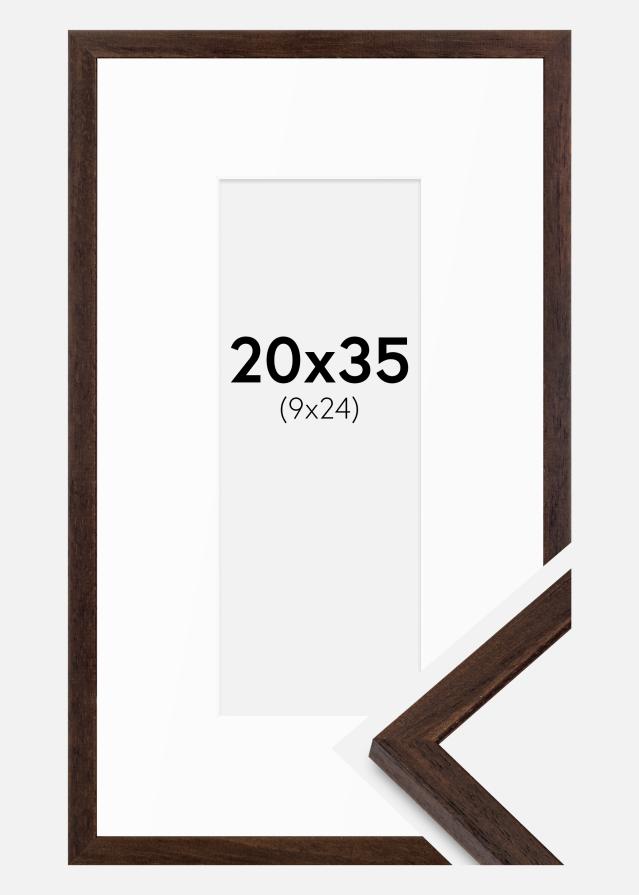 Ram med passepartou Frame Edsbyn Walnut 20x35 cm - Mounts White 10x25 cm