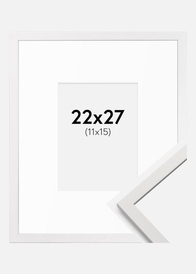 Ram med passepartou Frame Edsbyn White 22x27 cm - Mounts White 12x16 cm