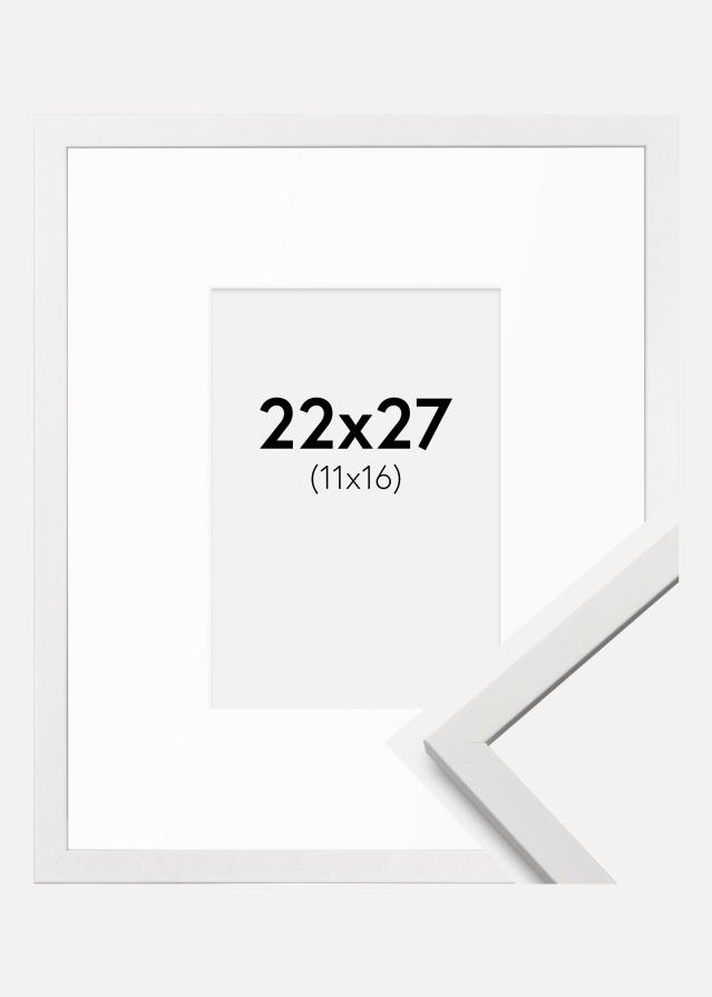 Ram med passepartou Frame Edsbyn White 22x27 cm - Mounts White 12x17 cm