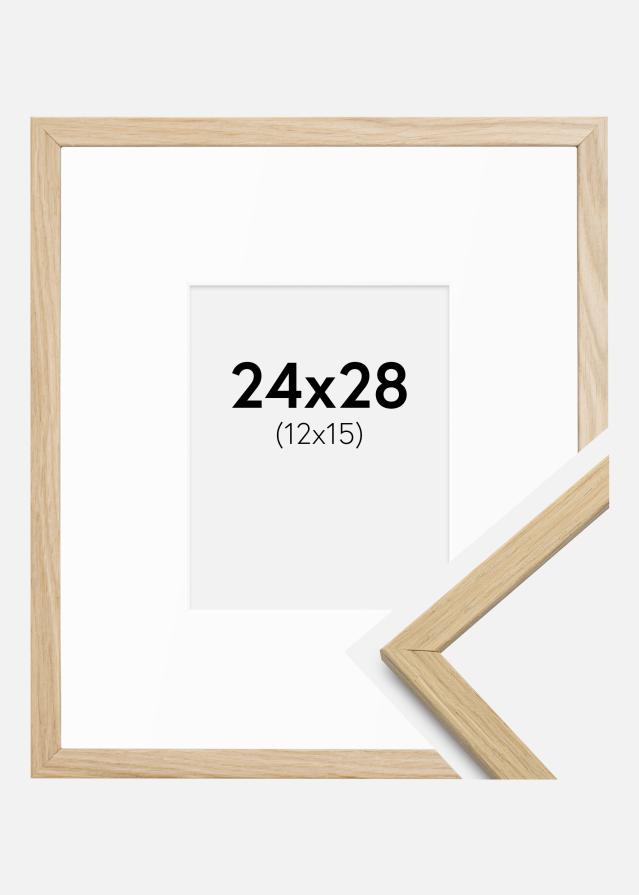 Ram med passepartou Frame Edsbyn Oak 24x28 cm - Mounts White 13x16 cm