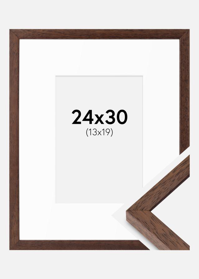Ram med passepartou Frame Ares Teak 24x30 cm - Mounts White 14x20 cm