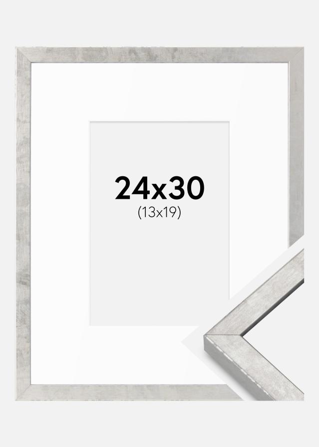 Ram med passepartou Frame Ares Silver 24x30 cm - Mounts White 14x20 cm