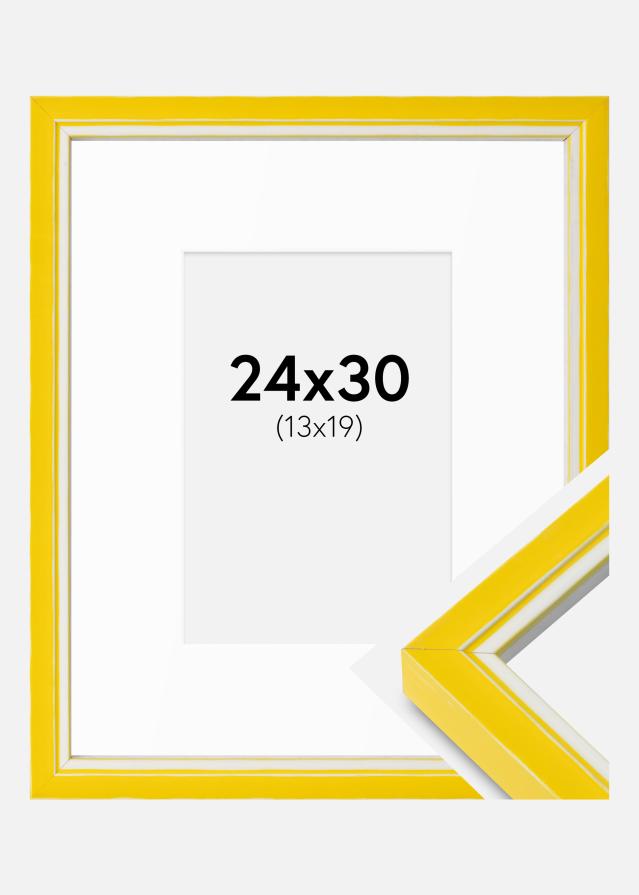 Ram med passepartou Frame Diana Yellow 24x30 cm - Mounts White 14x20 cm