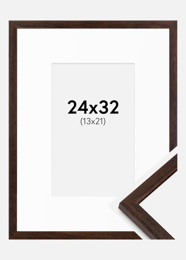 Ram med passepartou Frame Edsbyn Walnut 24x32 cm - Mounts White 14x22 cm
