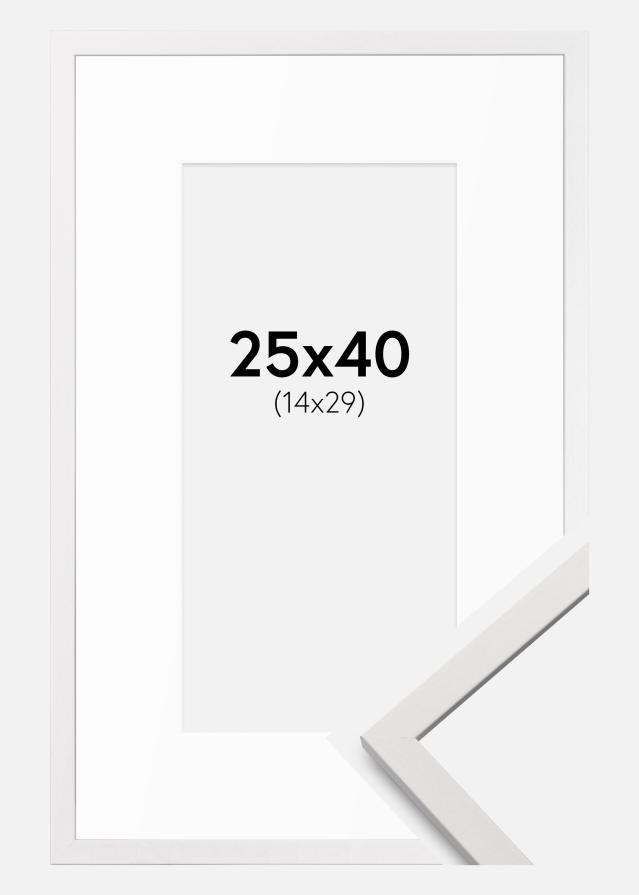 Ram med passepartou Frame Edsbyn White 25x40 cm - Mounts White 15x30 cm