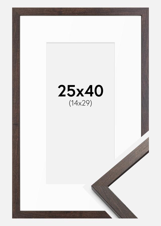 Ram med passepartou Frame Trendy Walnut 25x40 cm - Mounts White 15x30 cm