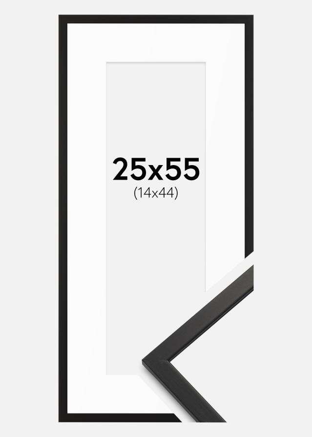Ram med passepartou Frame Edsbyn Black 25x55 cm - Mounts White 15x45 cm