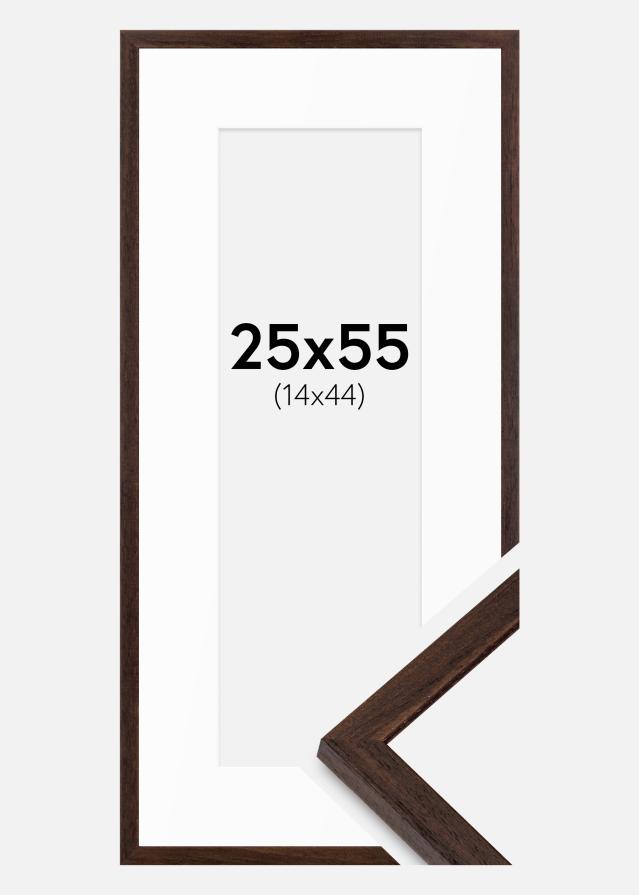 Ram med passepartou Frame Edsbyn Walnut 25x55 cm - Mounts White 15x45 cm