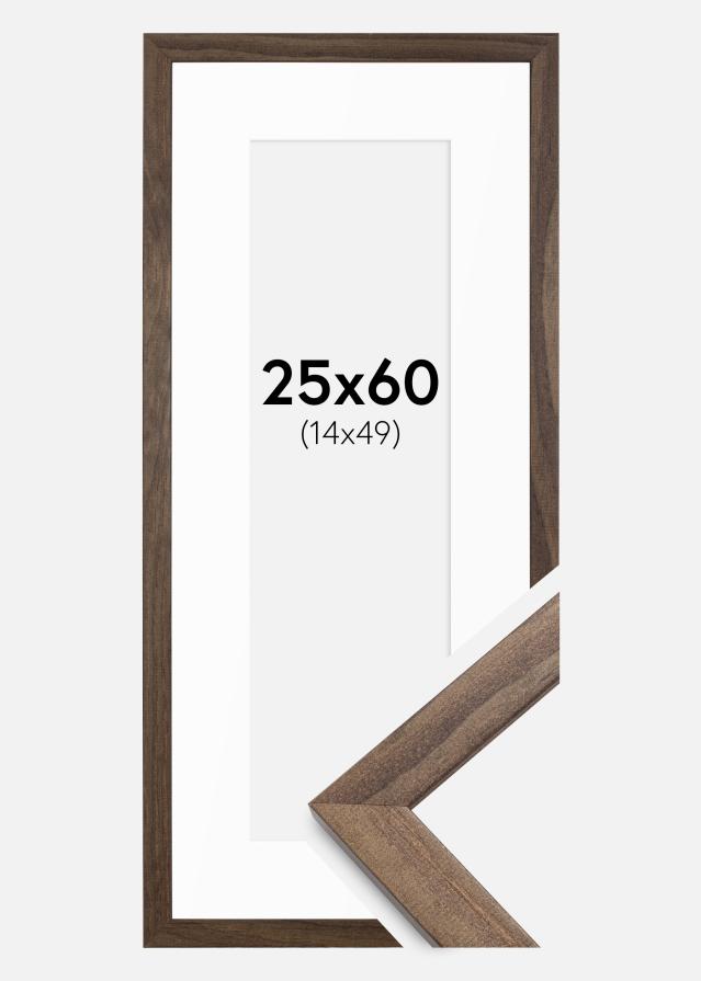 Ram med passepartou Frame Stilren Walnut 25x60 cm - Mounts White 15x50 cm