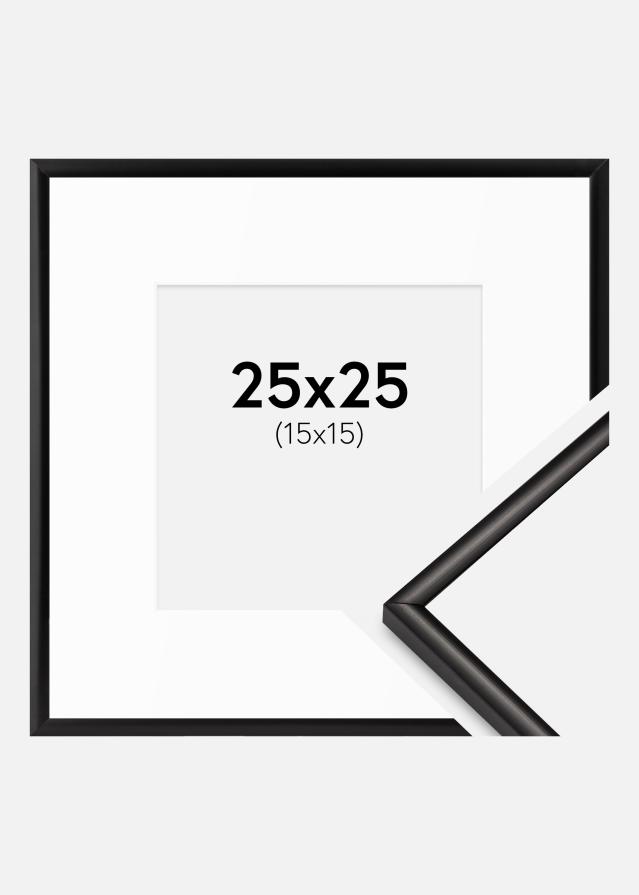 Ram med passepartou Frame Scandi Matte Black 25x25 cm - Mounts White 16x16 cm