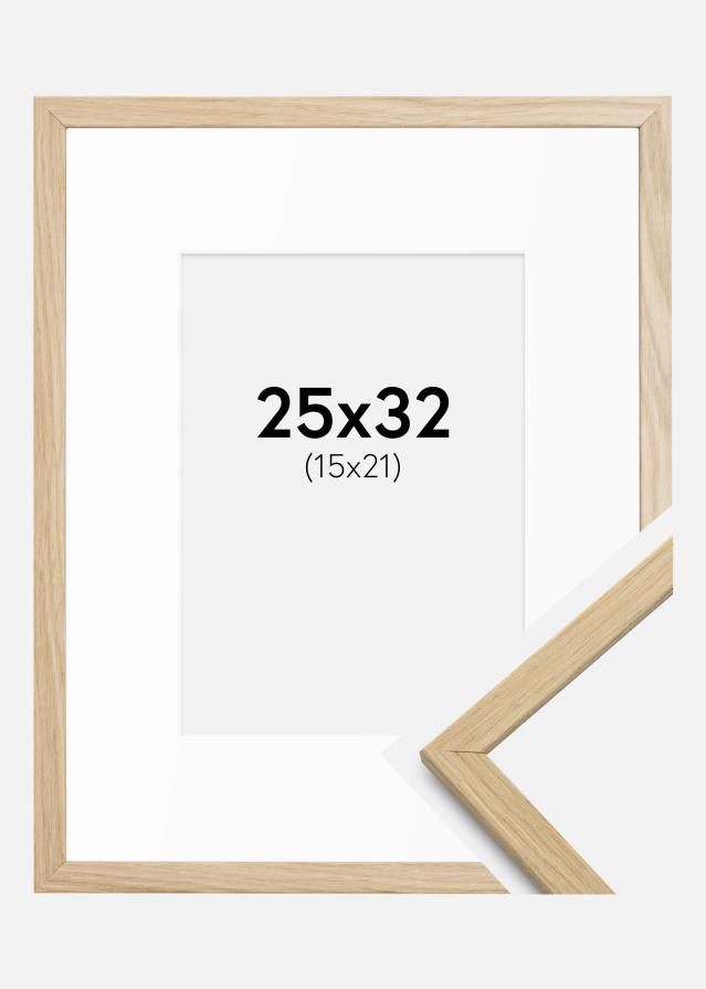 Ram med passepartou Frame Edsbyn Oak 25x32 cm - Mounts White 16x22 cm