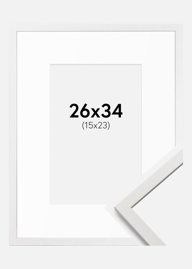 Ram med passepartou Frame Edsbyn White 26x34 cm - Mounts White 16x24 cm