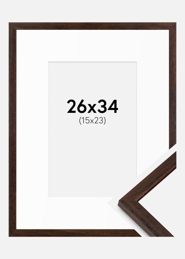 Ram med passepartou Frame Edsbyn Walnut 26x34 cm - Mounts White 16x24 cm