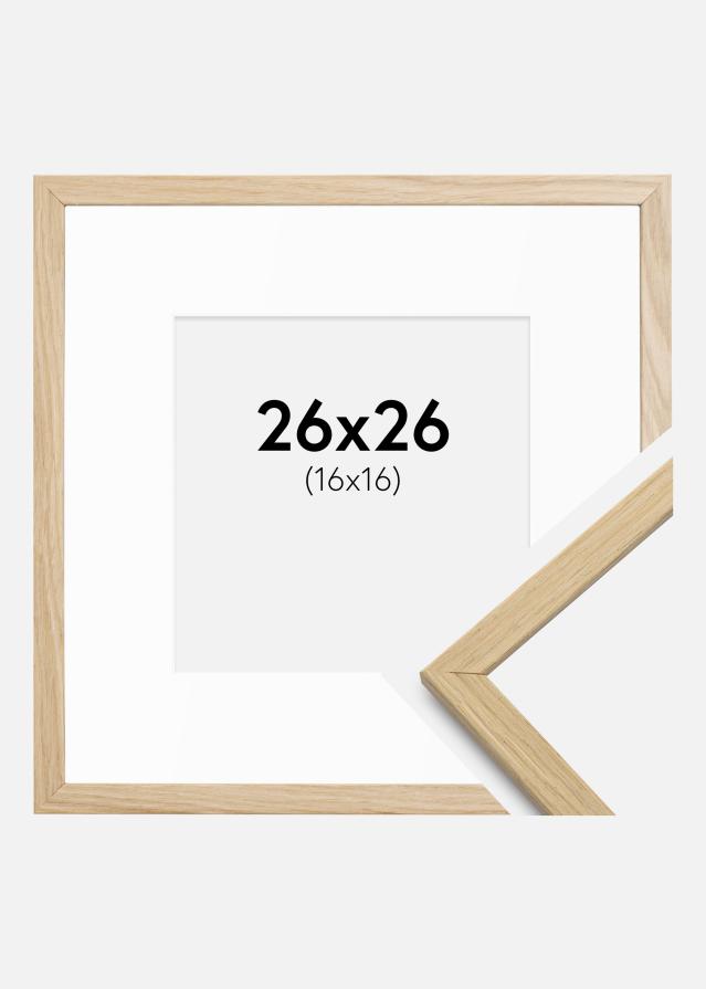 Ram med passepartou Frame Edsbyn Oak 26x26 cm - Mounts White 17x17 cm
