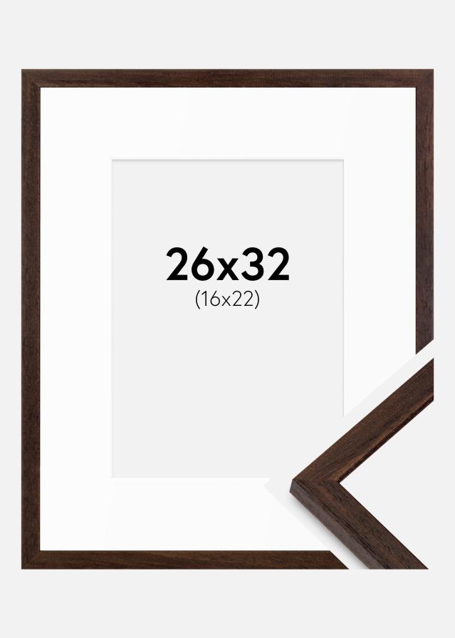 Ram med passepartou Frame Edsbyn Walnut 26x32 cm - Mounts White 17x23 cm