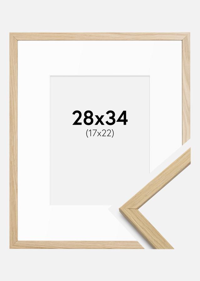 Ram med passepartou Frame Edsbyn Oak 28x34 cm - Mounts White 18x23 cm