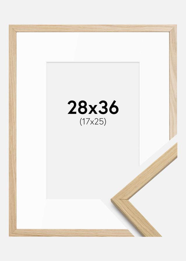 Ram med passepartou Frame Edsbyn Oak 28x36 cm - Mounts White 18x26 cm