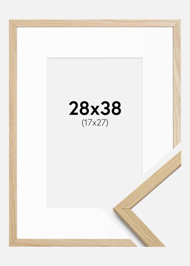 Ram med passepartou Frame Edsbyn Oak 28x38 cm - Mounts White 18x28 cm