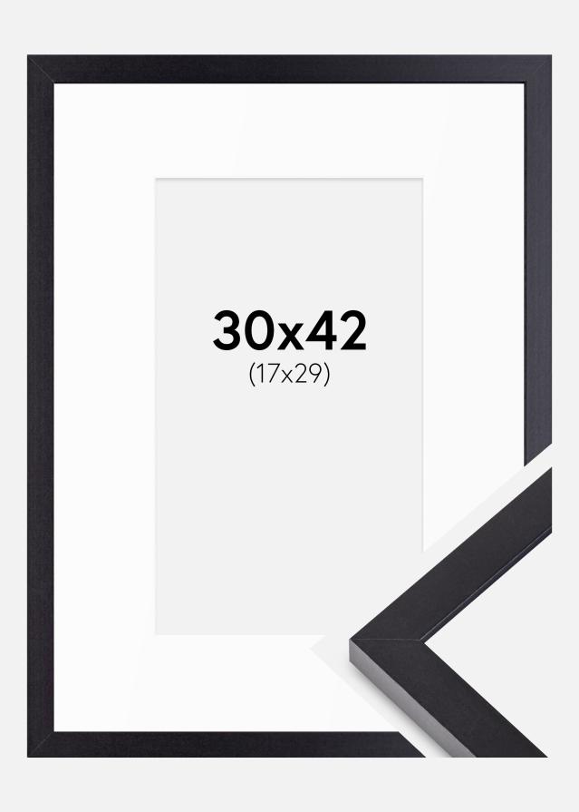 Ram med passepartou Frame Selection Black 30x42 cm - Mounts White 18x30 cm