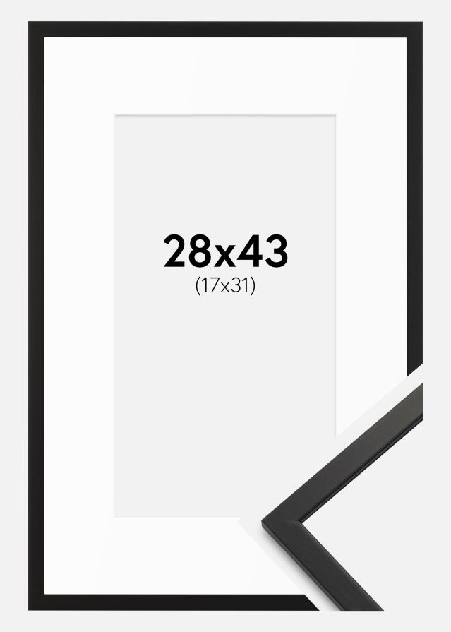 Ram med passepartou Frame Edsbyn Black 28x43 cm - Mounts White 18x32 cm