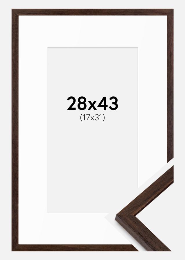 Ram med passepartou Frame Edsbyn Walnut 28x43 cm - Mounts White 18x32 cm