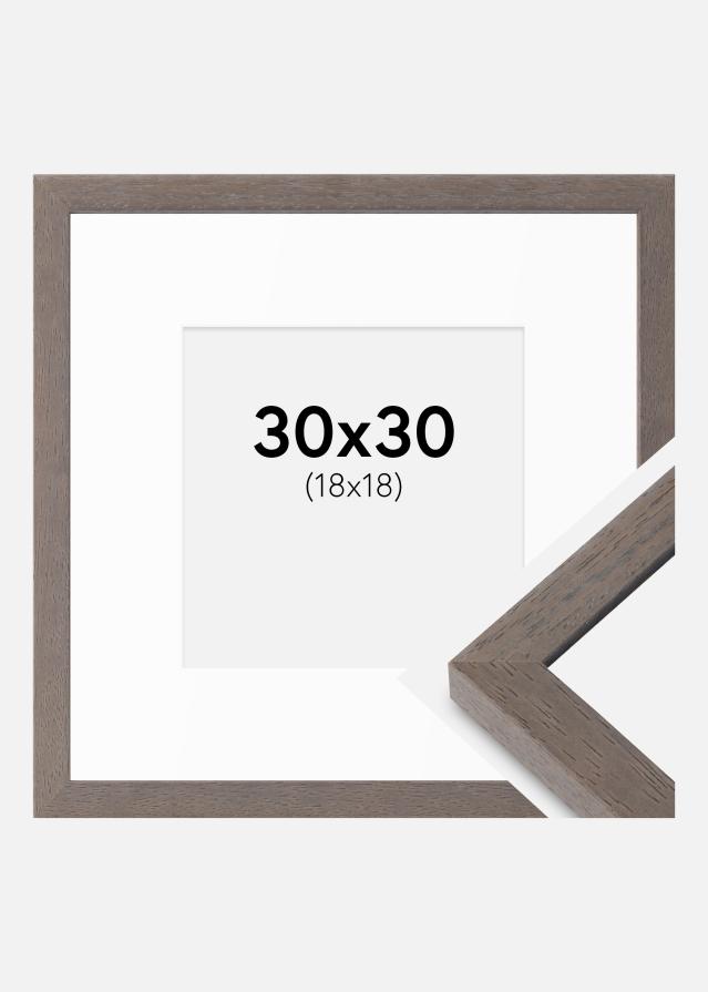 Ram med passepartou Frame Hermes Gray 30x30 cm - Mounts White 19x19 cm
