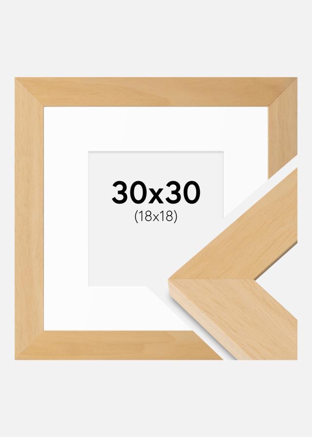 Ram med passepartou Frame Juno Wood 30x30 cm - Mounts White 19x19 cm