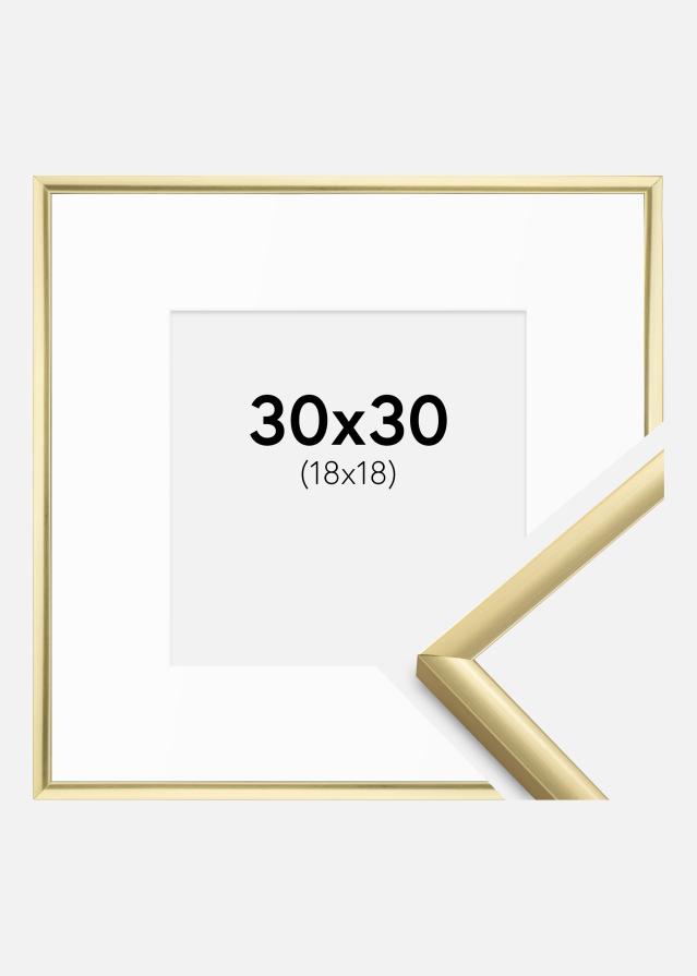 Ram med passepartou Frame New Lifestyle Gold 30x30 cm - Mounts White 19x19 cm