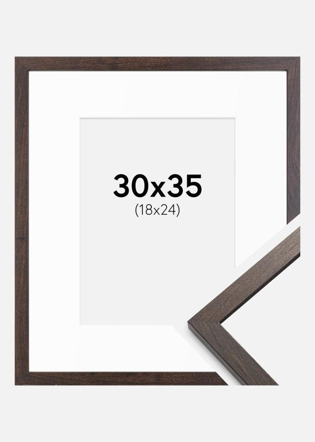 Ram med passepartou Frame Trendy Walnut 30x35 cm - Mounts White 19x25 cm