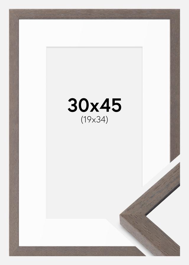 Ram med passepartou Frame Hermes Gray 30x45 cm - Mounts White 20x35 cm