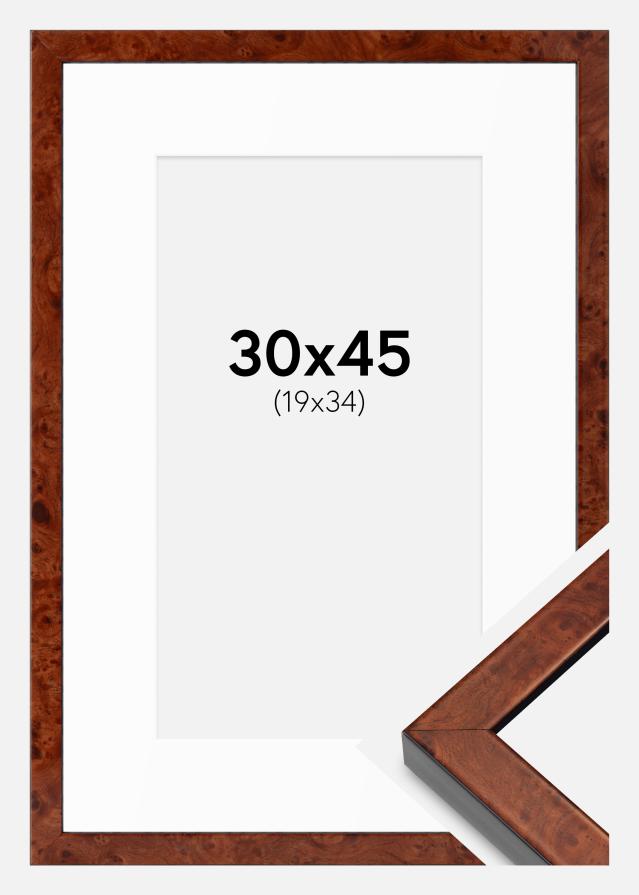 Ram med passepartou Frame Hermes Walnut 30x45 cm - Mounts White 20x35 cm