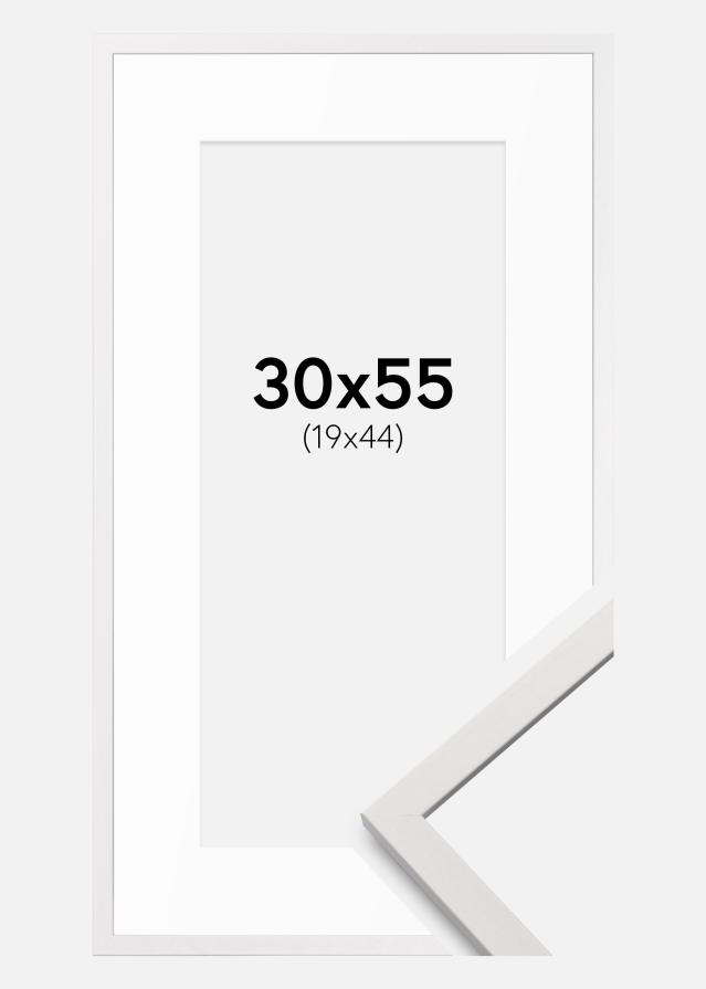 Ram med passepartou Frame Edsbyn White 30x55 cm - Mounts White 20x45 cm