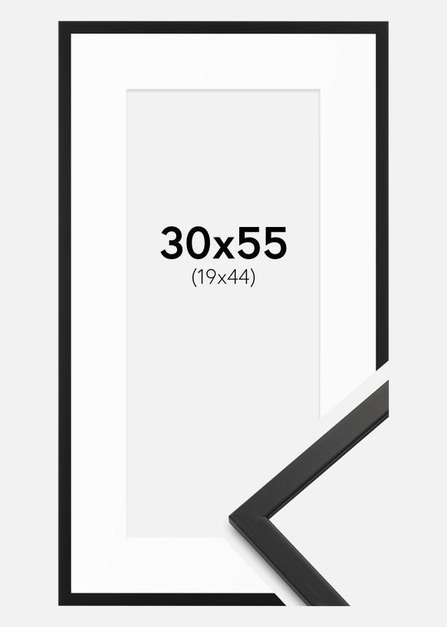 Ram med passepartou Frame Edsbyn Black 30x55 cm - Mounts White 20x45 cm