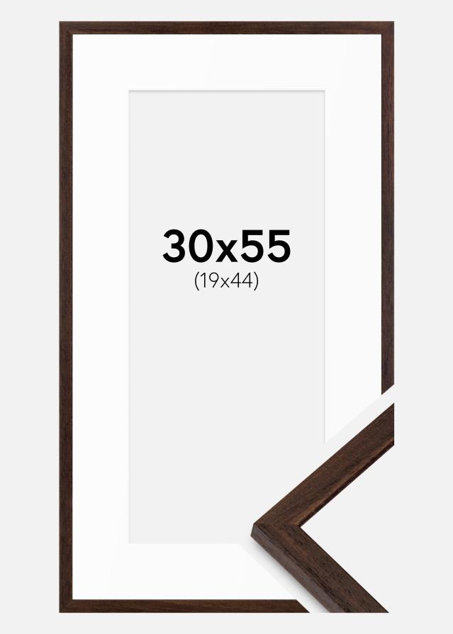 Ram med passepartou Frame Edsbyn Walnut 30x55 cm - Mounts White 20x45 cm
