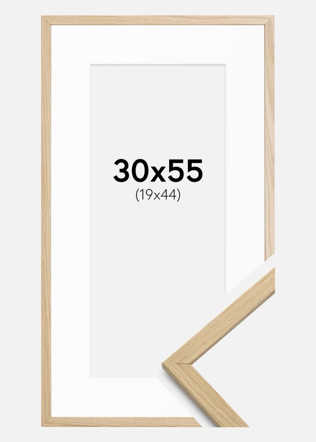 Ram med passepartou Frame Edsbyn Oak 30x55 cm - Mounts White 20x45 cm