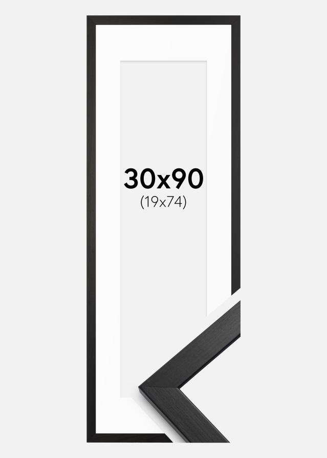 Ram med passepartou Frame Stilren Black 30x90 cm - Mounts White 20x75 cm