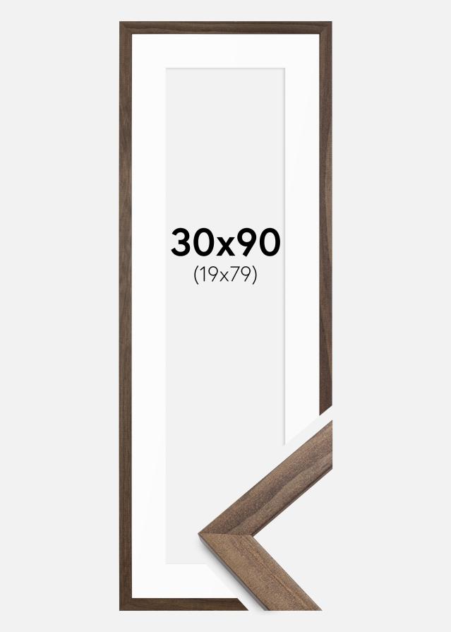 Ram med passepartou Frame Stilren Walnut 30x90 cm - Mounts White 20x80 cm
