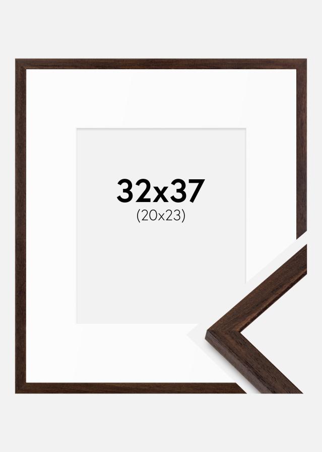 Ram med passepartou Frame Edsbyn Walnut 32x37 cm - Mounts White 21x24 cm