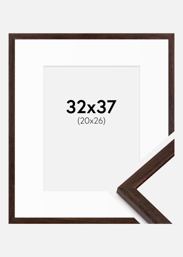 Ram med passepartou Frame Edsbyn Walnut 32x37 cm - Mounts White 21x27 cm