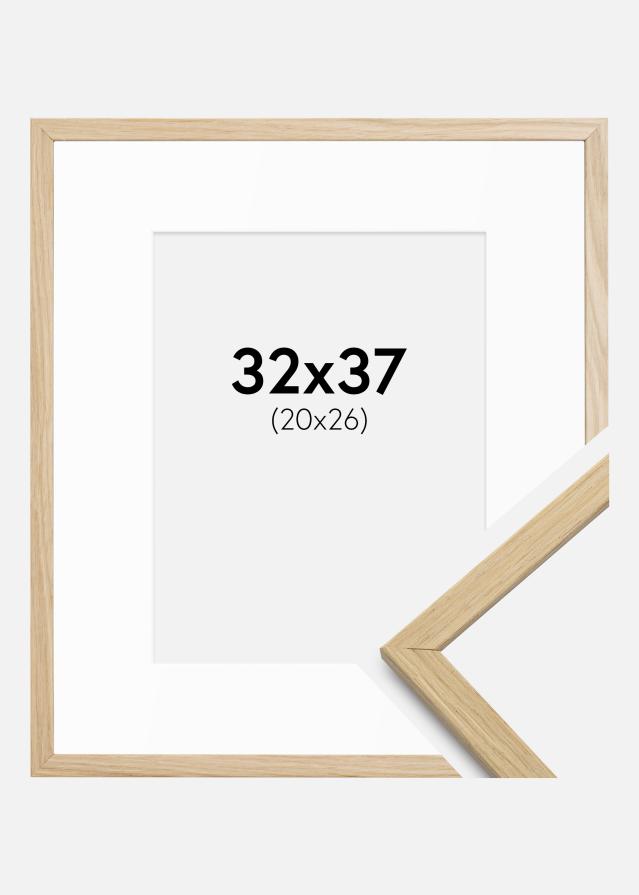 Ram med passepartou Frame Edsbyn Oak 32x37 cm - Mounts White 21x27 cm