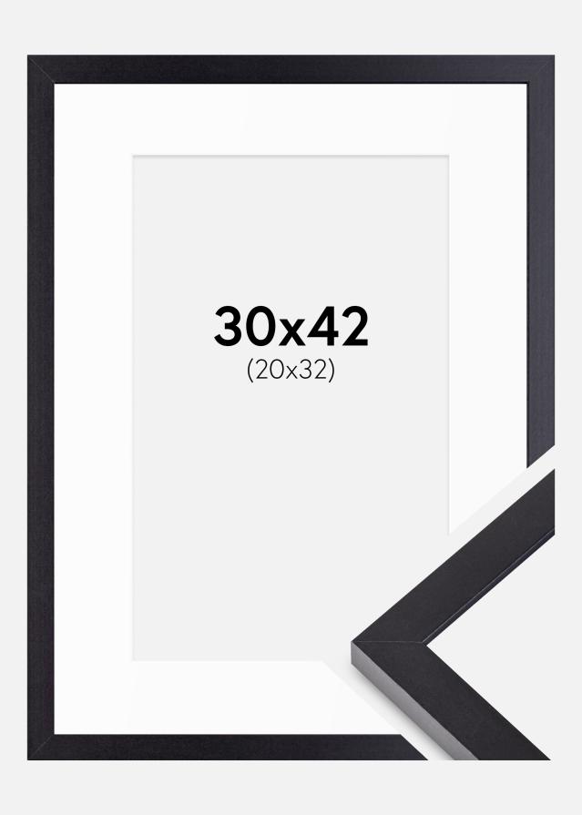 Ram med passepartou Frame Selection Black 30x42 cm - Mounts White 21x33 cm