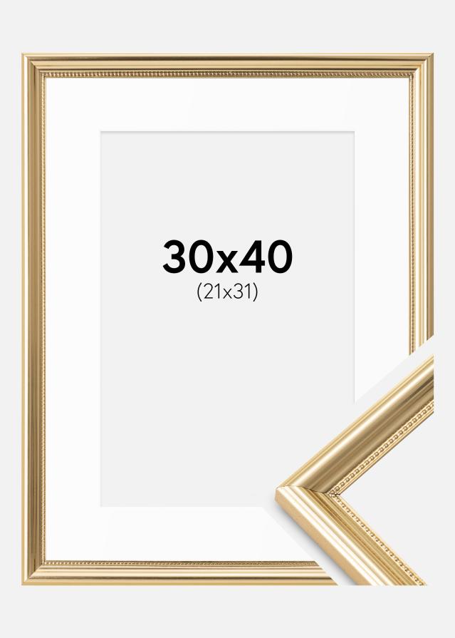 Ram med passepartou Frame Gala Gold 30x40 cm - Mounts White 22x32 cm