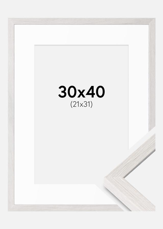 Ram med passepartou Frame Ares White Oak 30x40 cm - Mounts White 22x32 cm
