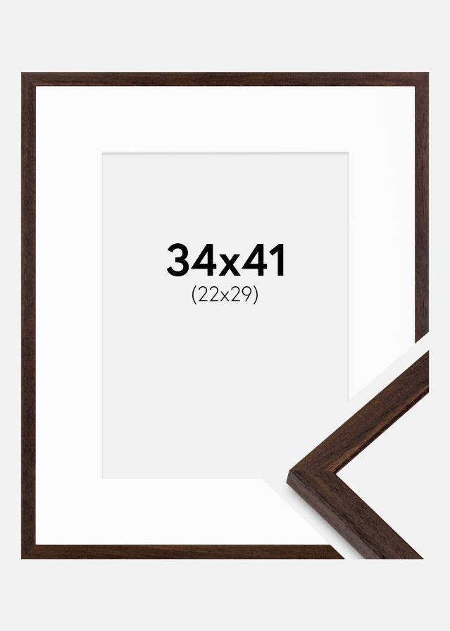 Ram med passepartou Frame Edsbyn Walnut 34x41 cm - Mounts White 23x30 cm